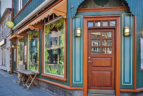 Iceland, Reykjavik. Storefront. Art Print